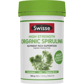 Swisse High Strength Organic Spirulina - Supports energy production & wellbeing - 200 Tablets