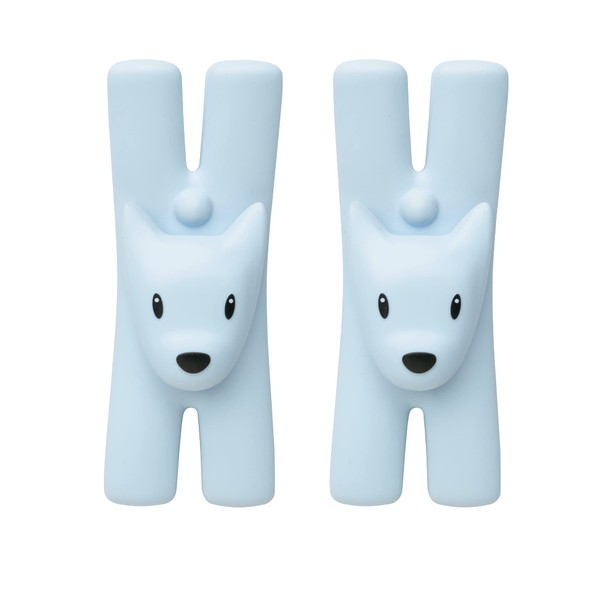 Alessi Giampo MMI32DSLAZ - Set of 2 Magnetic Design Kitchen Clothespins, Thermoplastic Resin, Light Blue