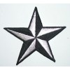 Unbranded METALLIC SILVER 1.5 inch iron on NAUTICAL STAR patch rockabilly punk - 120