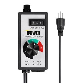 iPower Variable Controller, Speed Switch 1000W 15A for HVAC Booster Exhaust Fan in Ventilation System, 1 Pack, Black