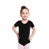 Assoluta di Cotone Girls' Short-Sleeved Ballet Leotard, black