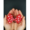 Pack Of 2 Red Polka Dot Satin Ribbon Handmade Hair