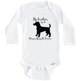 My Brother is A Parson Russell Terrier Cute Dog One Piece Baby Bodysuit - One Piece Baby Bodysuit (Long Sleeve), 12 Months White