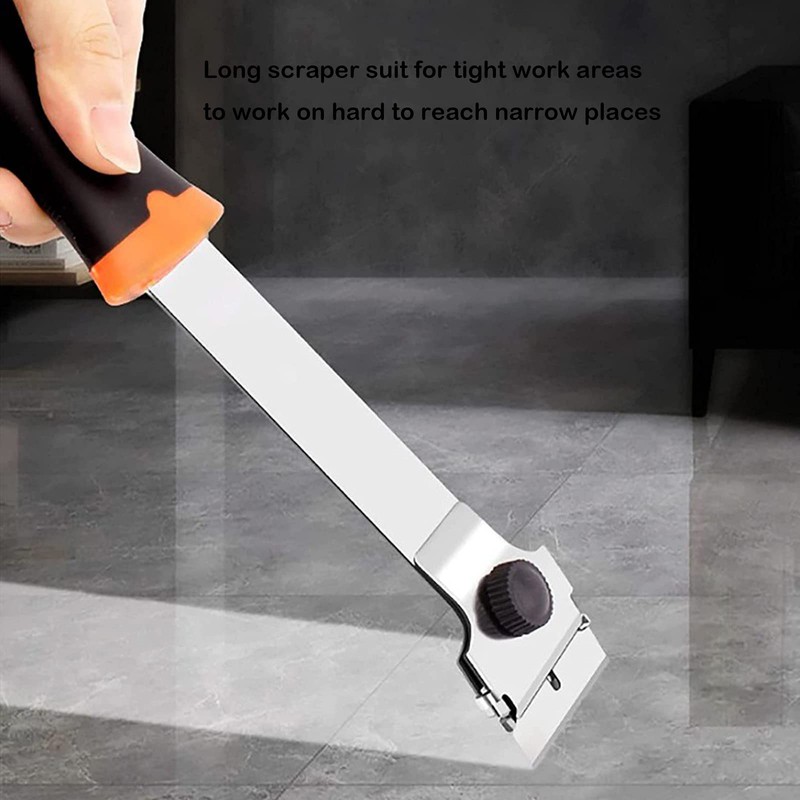 Double Edged Window Scraper, 2Pcs Glass Scraper and Long Handle