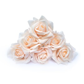 Artificial flower real touch roses feel and look realistic fake roses with short stems, suitable for gift, for wife girlfriend mom friends, Indoor home table，cake, hotel, car decoration (orange pink)