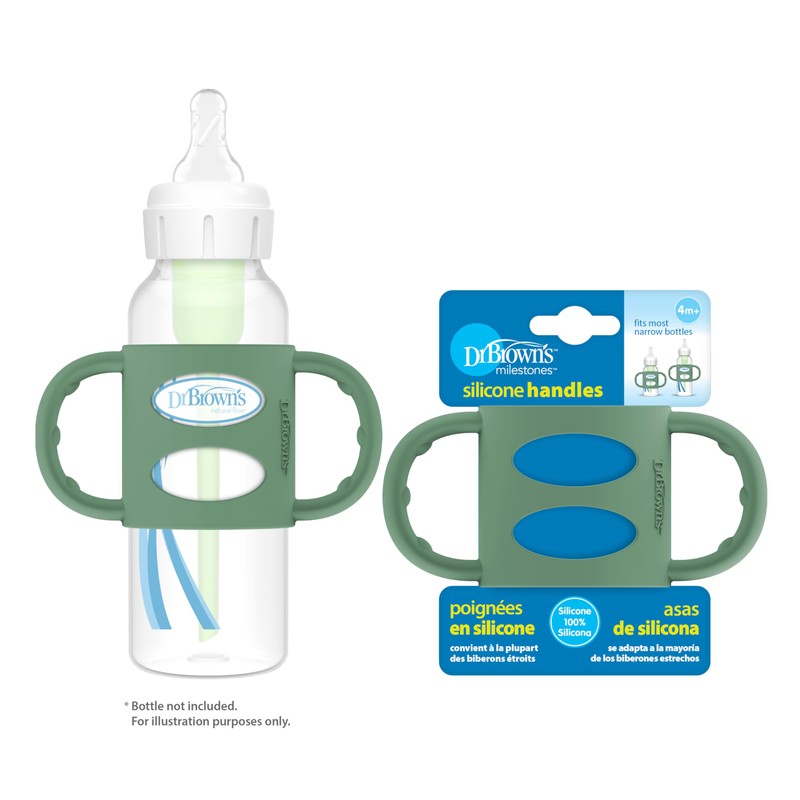 Dr. Brown's Narrow Baby Bottle Handles, 100% Silicone, Easy Grip