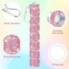 Ziliny Bling Pill Case 7 Day Rhinestone Pill Container Keychain