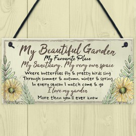 RED OCEAN Beautiful Garden Plaque Summer House Sign Garden Shed Friendship Mum Nan Gift