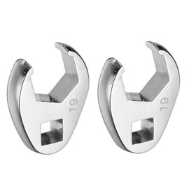 sourcing map 2pcs Drive Crowfoot Wrench 3/8" Drive 19mm Metric Fractional Crowfoot Flare Nut Wrench 40Cr Chrome Plated Open End Crowfoot Wrench for Mechanics Automotive Repair Work