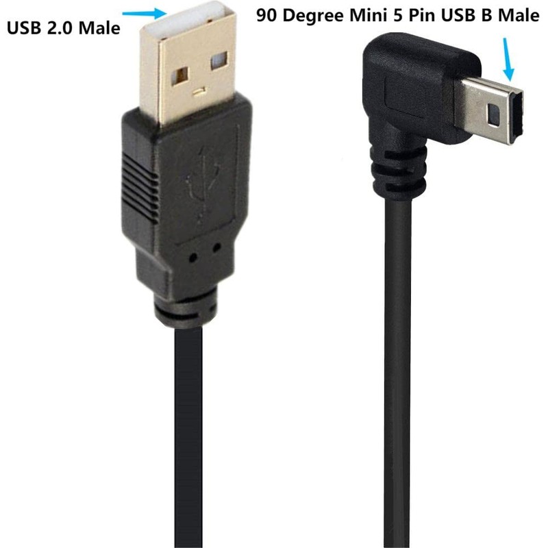 SHANFEILU 90 Degree Mini USB Cable Angle Mini 5pin USB