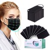 Black Masks Disposable, Black Face Masks for Adults - 4
