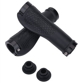 VGEBY 1 par de agarres antideslizantes para manillar de bicicleta, Negro, Caucho + Elastómero termoplástico, Grips, Adecuado para Bicicleta, 2-2,5 cm