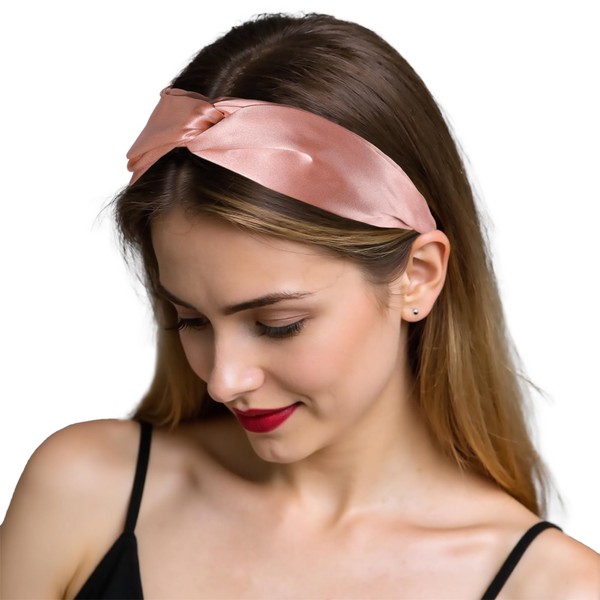 ZLYC Mulberry Silk Headband Elastic Twist Knotted Head Bands for