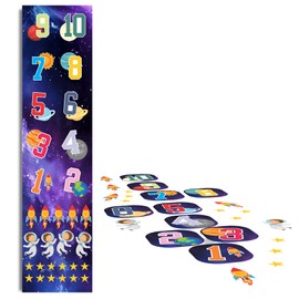 TracyArt Sensory Path Decals Floor Stickers Hopscotch Classroom Decor - Solar System Space Exploring Floor Decals for Boosting Gross Motor Skills