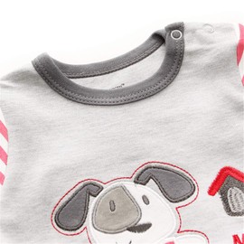 Kiddiezoom Baby Boys Romper, Snug Fit, Footed Cotton Pyjamas, Long Sleeve, Onsize Pyjamas - 68