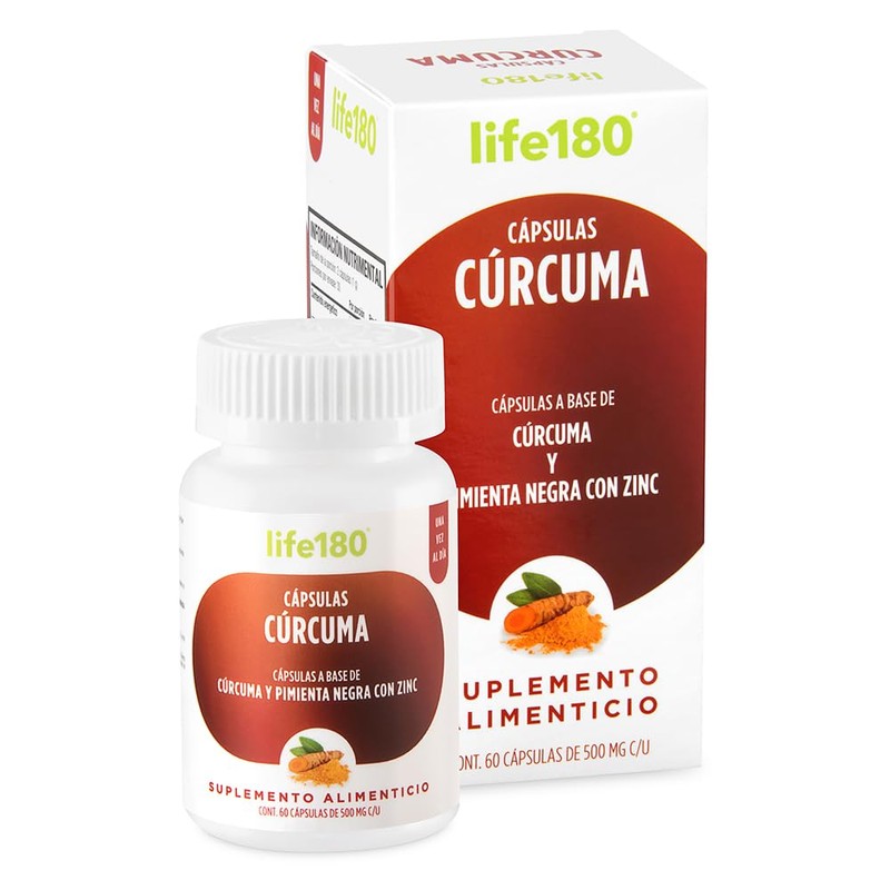 Life180 Cápsulas Cúrcuma Pimienta Negra y Zinc