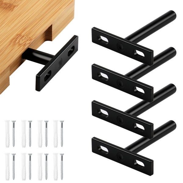YEYIT 4 Pcs Floating Shelf Brackets 3 Inch Solid Steel