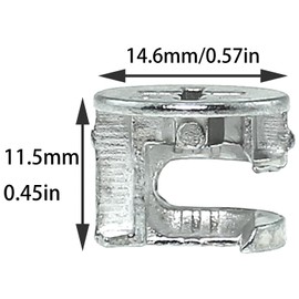 Bxian 12PCS 15x12mm Silver Zinc Furniture Cam Lock Nut Connector Accessory for Cabinets Drawers Wardrobes Furniture Panel Connection