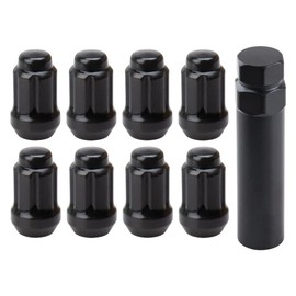 Tusk Tapered Spline Drive Lug Nut Kit with Lug Nut Key 12mm x 1.50mm Thread Pitch (8 Pack) Black - for Polaris Ranger 1000 Crew