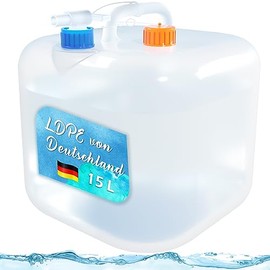 Reinalin Wasserkanister Faltbar 15L - Wassertank mit Hahn Camping Trinkwasserkanister 100% Dicht - Lebensmittelecht Kanister Wasser