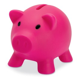 Plastic Piggy Bank/Money Box for Savings Coins - Fuchsia