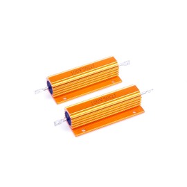LM YN 100 Watt 50 Ohm 5% Wirewound Resistor Electronic Aluminium Shell Resistors Gold Suitable For Inverter, LED lights,Frequency Divider, Servo Industry 2-Pcs