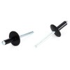 200pcs Black Blind Rivets Steel Mandrel Aluminum Body Pop Rivets