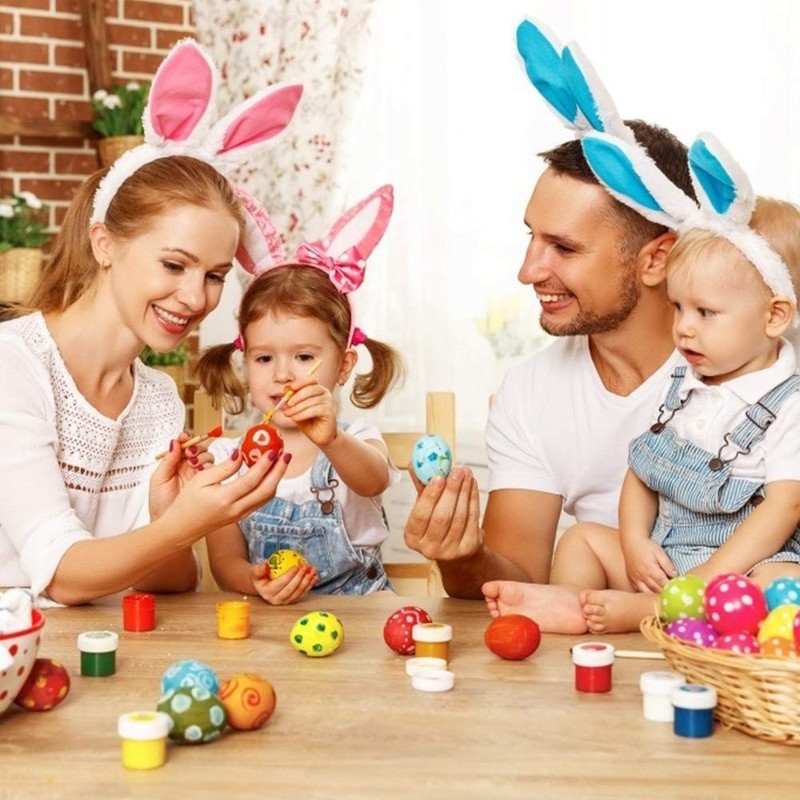 Easter Eggs 24 Pieces, White, 6 cm, Decorative Plastic Eggs
