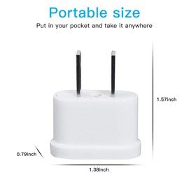 US Plug Adapter, European to USA Outlet Plug, 2 Prong American Wall Plug, Small EU to US Travel Adapter, Europe/Asia to USA/Canada Travel Power Plug Adapter, 4 Pack
