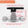 Ball Valve Stainless Steel 3Piece Type StraightThrough Ferrule Equipment SS316L