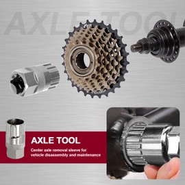 Sternstunde Bicycle Chain Whip - with Cassette Lock Ring Tool Sprocket Puller Bicycle Cassette Removal Lock Ring Tool - 3 Pieces Bicycle Tool for 6 7 8 9 10 11 Speed Cassettes