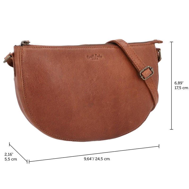 Gusti Louna Leather Shoulder Bag Vintage Women's Brown Leather, brown