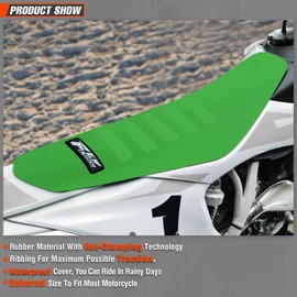 fewfuss Gripper Dirt Bike Seat Cover - Universal Dirtbike Seat Covers Non-Slip - YZ85 YZ125 KX85 KLX110 CR85 CR125R Soft Dirt Bike Seat Cover Green