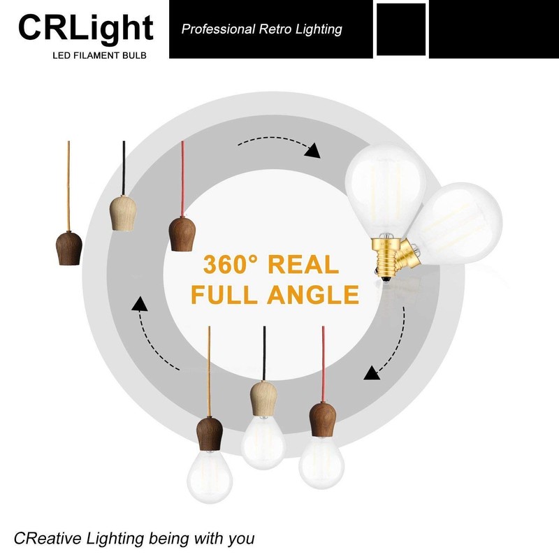 CRLight 2W LED Candelabra Bulb 4000K Daylight White 25W Equivalent