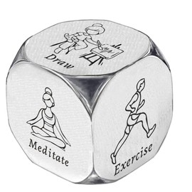 UNICRAFTALE Anti-Stress Cube Self-Help Gifts 1 Set Decision Cube Stainless Steel Gifts Stress Relief Aid Item Meditation and Yoga Gifts for Mental Health Retirement Gifts