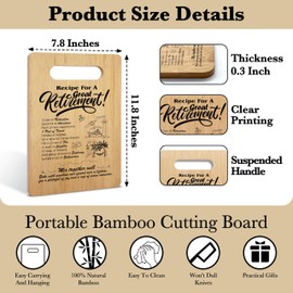 YSTEP Retirement Gift for Women, Unique Recipe Retirement Cutting Board for Woman Men, Happy Retirement Gift for Teacher Mom Friends, Coworker Leaving Gifts Going Away Gifts -A07