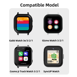 MAKCPOIMER 20mm Kids SmartWatch Bands Compatible with GabbWatch 3e/3/2/1, Sport Silicone Strap Replacement for GizmoWatch 3 2 1/ SyncUPWatch/Cosmo Jr Track/AT&T amiGo Jr(ArmyGreen/Black)