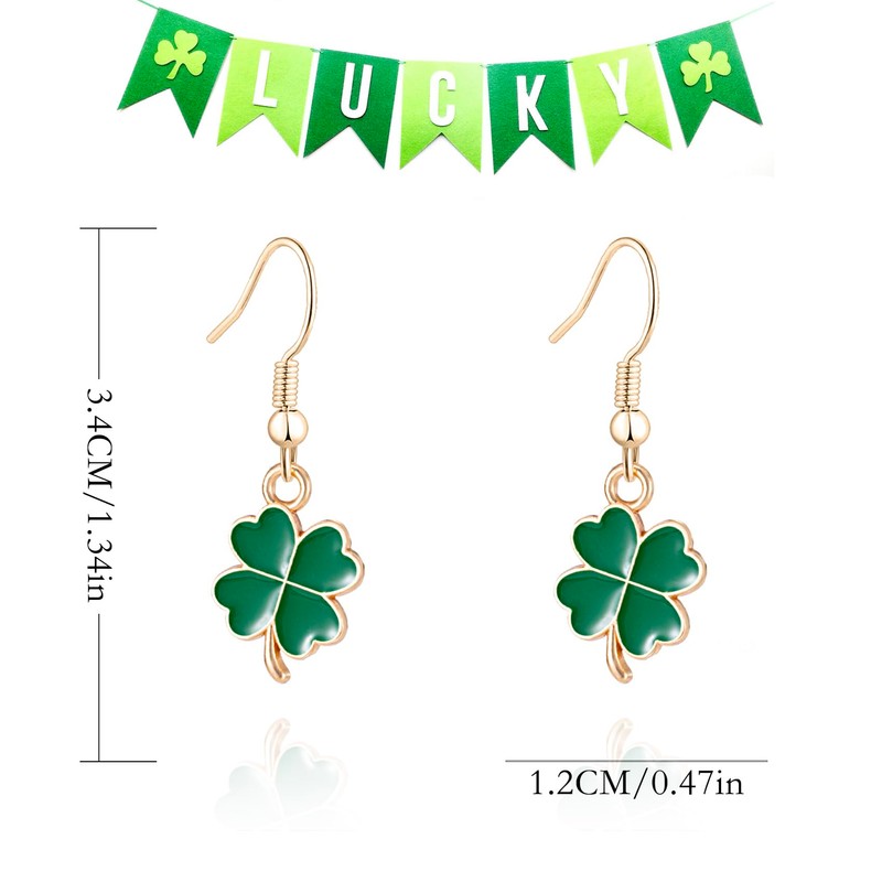 XGALBLA St Patricks Day Earrings for Women,Shamrock Clover Green Earrings