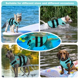 Doglay Dog Life Jacket-Ripstop Superior Buoyancy Dog Life Vest, Reflective Pet Life Preserver with Handle for Boating and Swimming, Adjustable Neoprene Safety Lifesaver for Small Medium Large Dogs