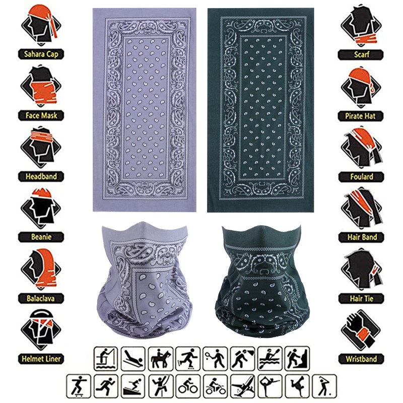 Face Mask Multi Bandana Neck Gaiter Seamless Magic Headband Outdoor
