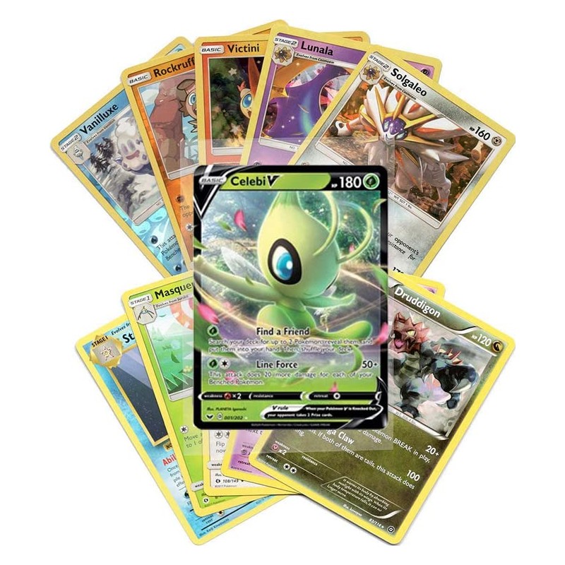 Pokémon Cards - 50 Card Assorted Lot with Guaranteed V