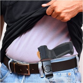 Genuine Leather Iwb Holster for Canik TP9 SFX - Tactical Handgun Iwb Leather Holster Canik TP9 SFX - Leather Concealed Carry Holster - Comfortable Appendix Everyday Carry - Maxx Carry Holsters by PH