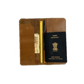 Leather Passport Holder Travel Wallet Cover Long Document Pass Credit Card Case Accessories Keys Coins Money Banknote Boarding Pass Cover 8 inch * 4 inch