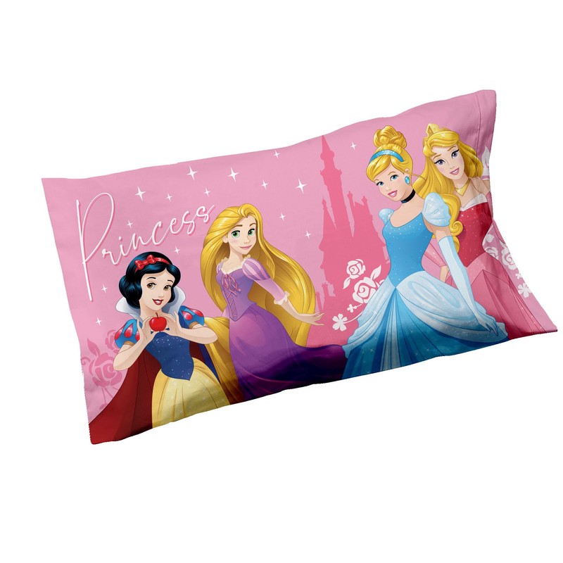 Princess Set of 2 Cotton Pillow Cases, Pair of Pillow
