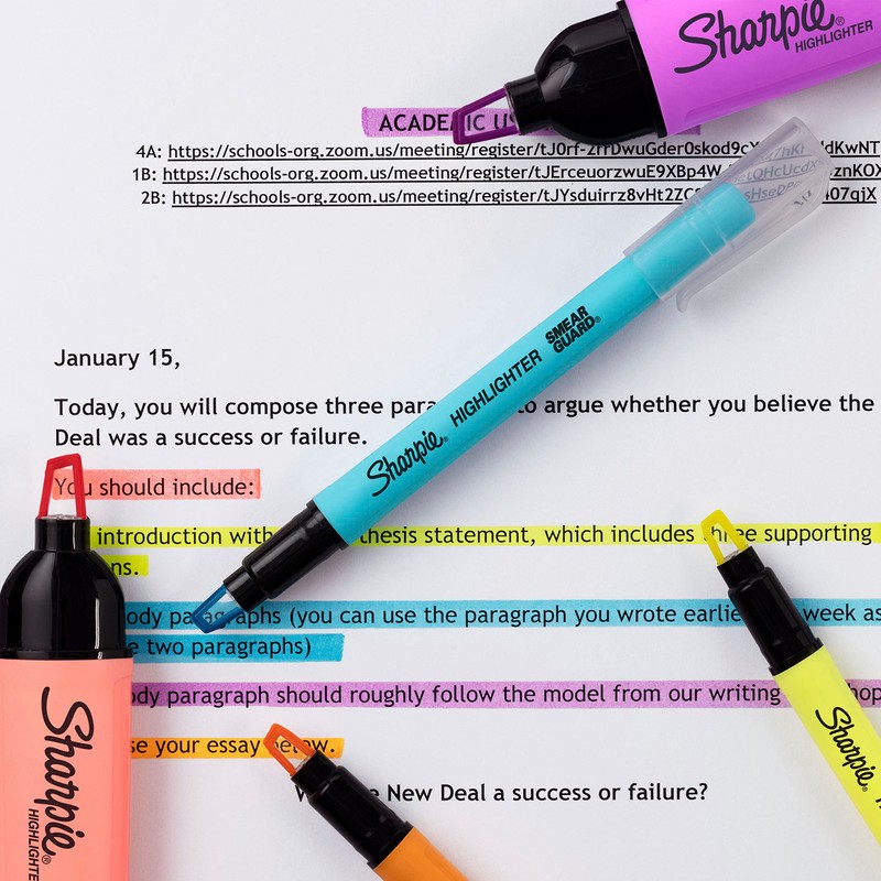 SHARPIE Highlighter, Clear View Highlighter with See-Through Chisel Tip, Tank