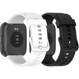 Chofit Compatible with Health Smartwatch 3 Bands for Women Men,Waterproof Silicone Band Quick Release Wristbands Adjustable Replacement Strap (Black&White)