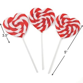 RED HEART SHAPED SWIRL POP - Edibles - 12 Pieces