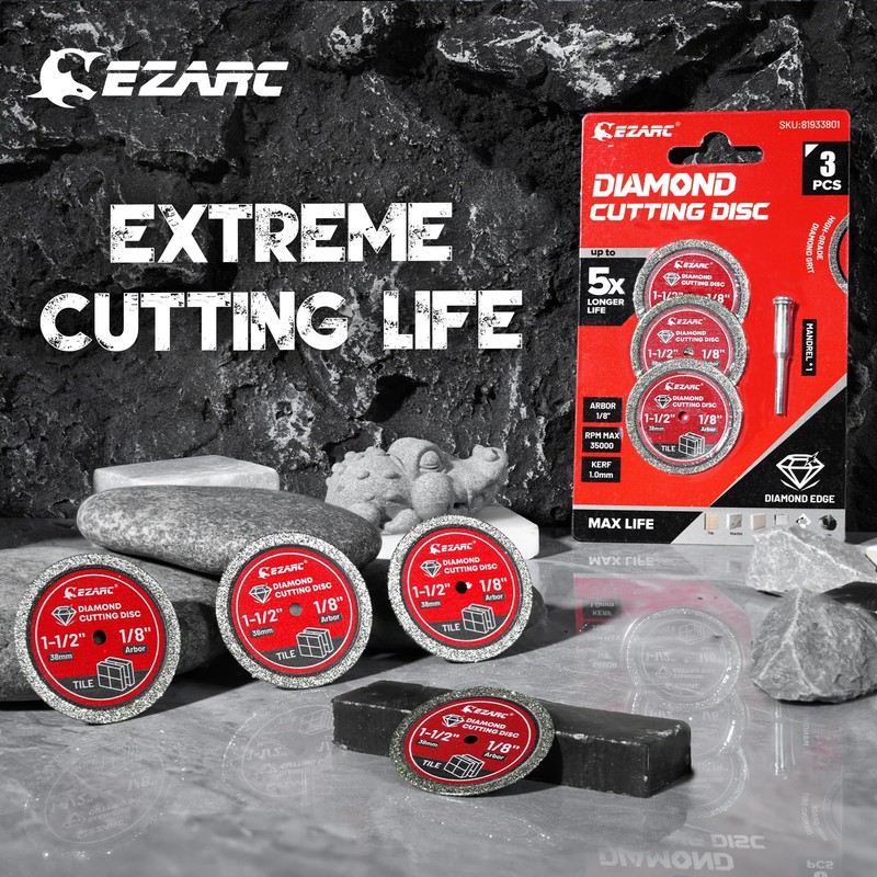 EZARC 1-1/2 Diamond Cutting Wheel, 1.5" x 1/8" Tile Cutting