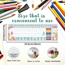 PH PandaHall 40 Stück Namensschilder Namensschilder Papier Namensetiketten Selbstklebende Namensschilder Beschreibbare Namensaufkleber Für Zuhause Klassenzimmer Schulbedarf 30x10cm