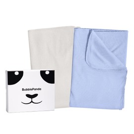 BubblePanda Rayon Made from Bamboo Swaddle Blanket 2PACK (Slate&Oat)